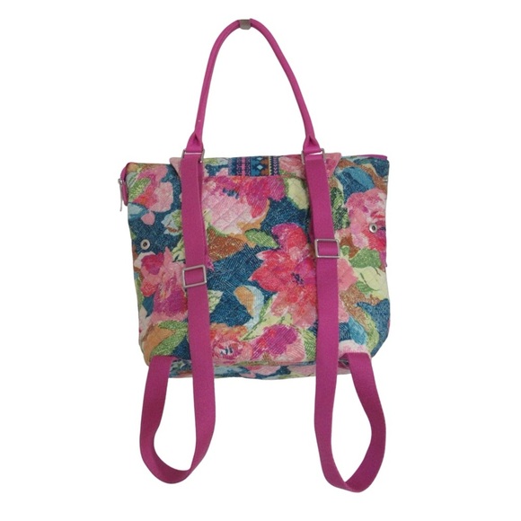 Vera Bradley Superbloom Change It Up Backpack Bookbag Pink Floral School Quilted - Picture 2 of 10
